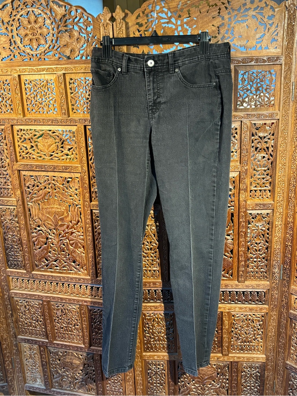 Style & Co. Straight-Leg Black Jeans with Front Crease